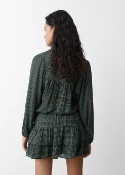 Blusa Cuadros Escote Cuadrado