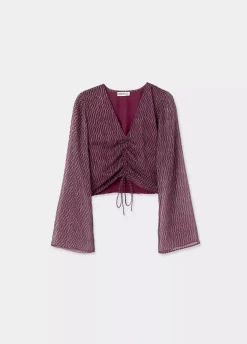 Blusa Mangas Volumen Lace Up