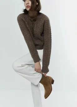 Botin Tachas Talon Piel