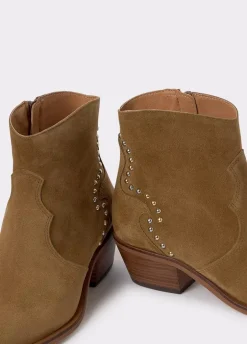 Botin Tachas Talon Piel