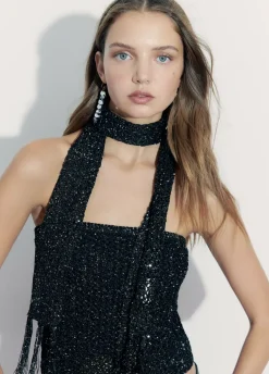 Bufanda Lentejuelas Fiesta Negro