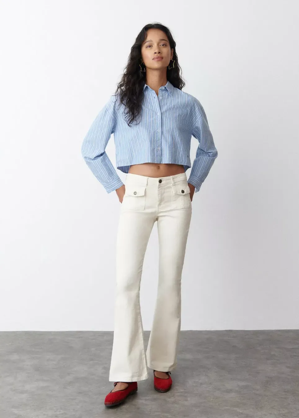 Camisa Cropped Rayas