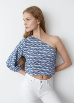 Camiseta Asimetrica Hilo Metalizado