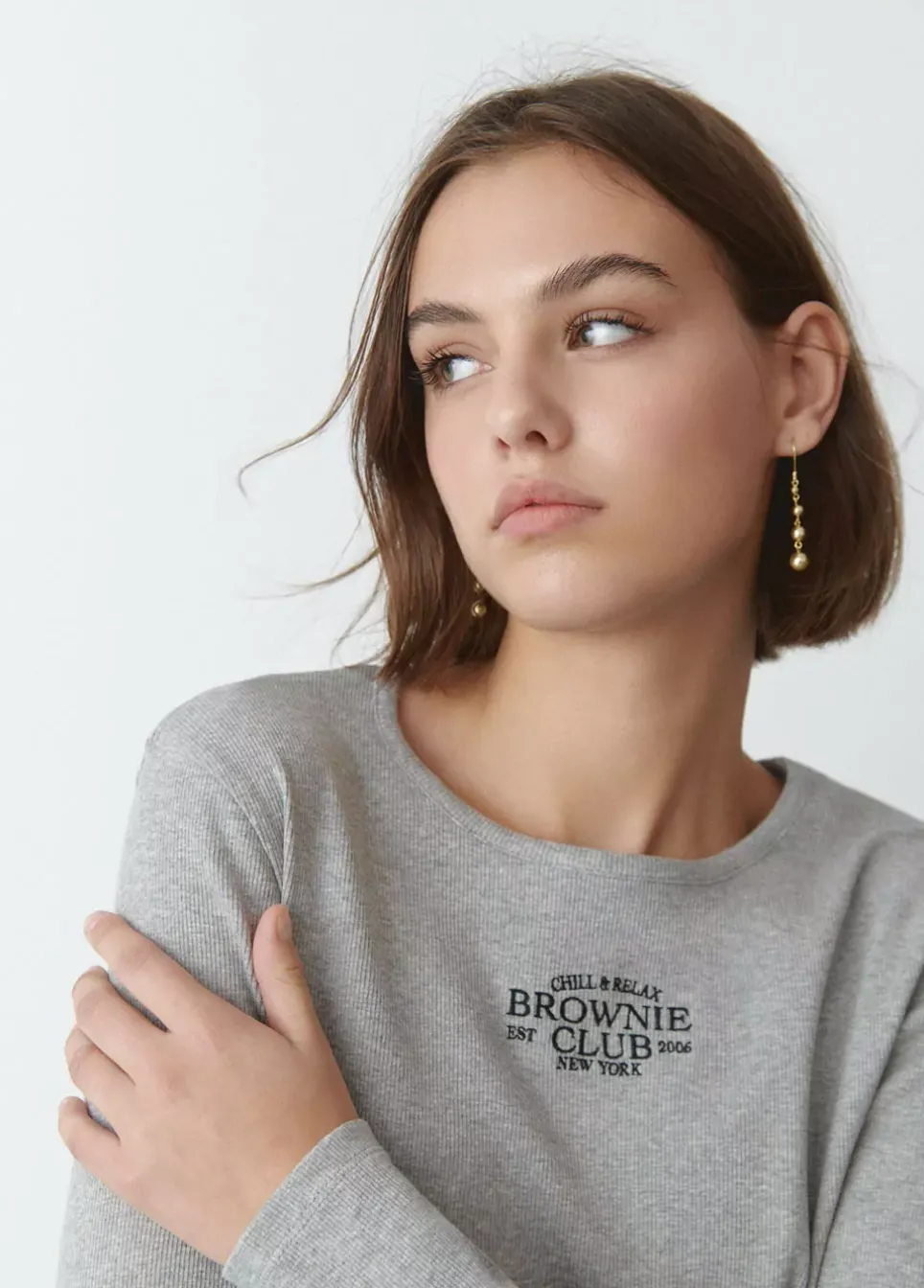 Camiseta Baby Tee Manga Larga