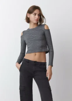 Camiseta Escote Hombros Rayas