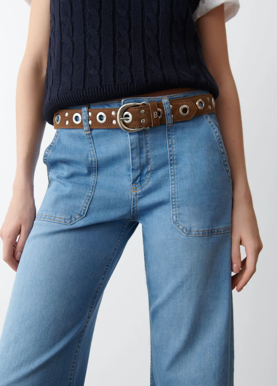 Cinturon Eyelets Piel