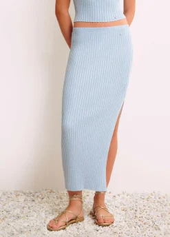 Falda Calada Punto Hilo Metalizado