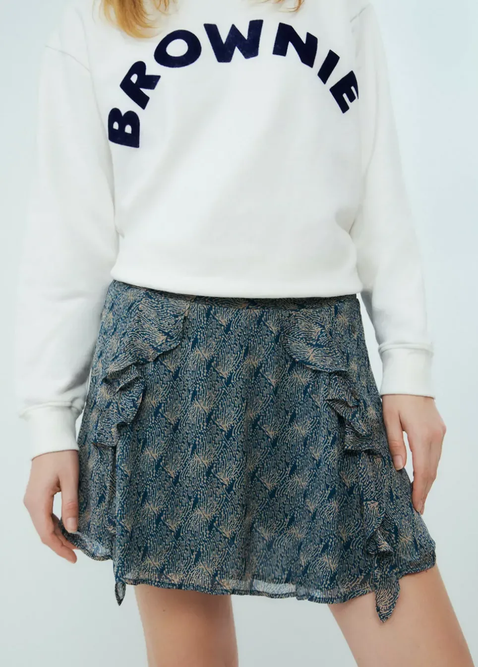 Falda Corta Picos Estampada