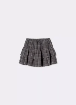 Falda Cuadros Con Lino