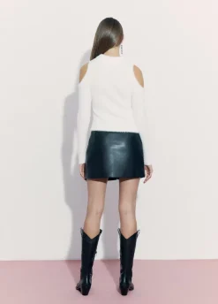 Falda Pu Cremallera Y Tachas