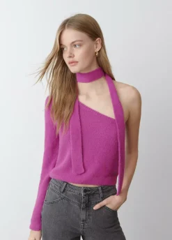 Jersey Asimetrico Pelo Bufanda