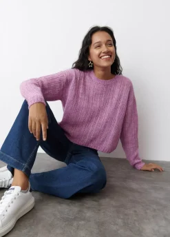 Jersey Calado Cuello Redondo Rosa