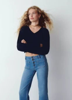 Jersey Cropped Cuello Pico