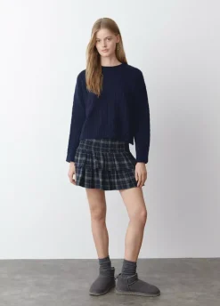 Jersey Trenzas Cuello Redondo Marino