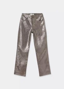 Pantalon Metalizado Efecto Piel