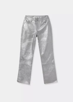 Pantalon Metalizado Efecto Piel