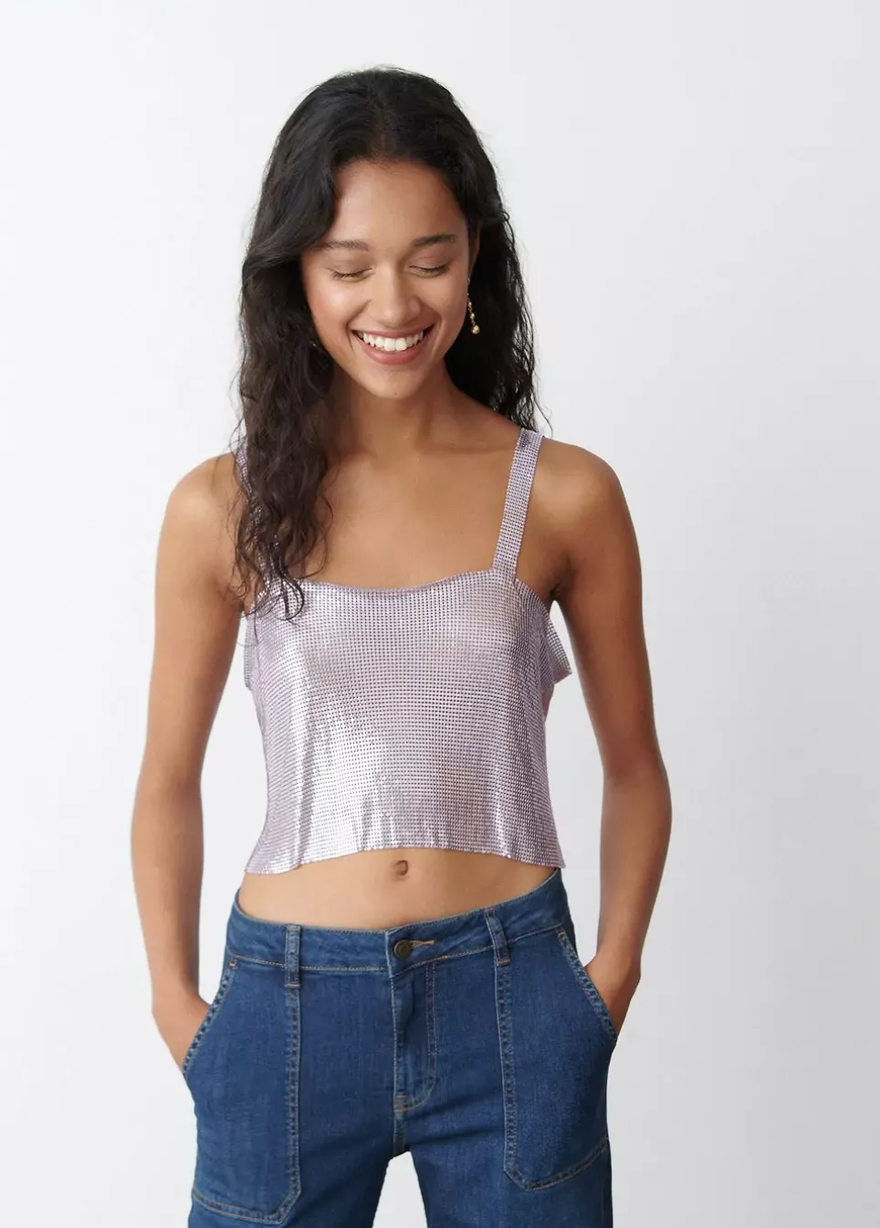 Top Malla Metalica Malva