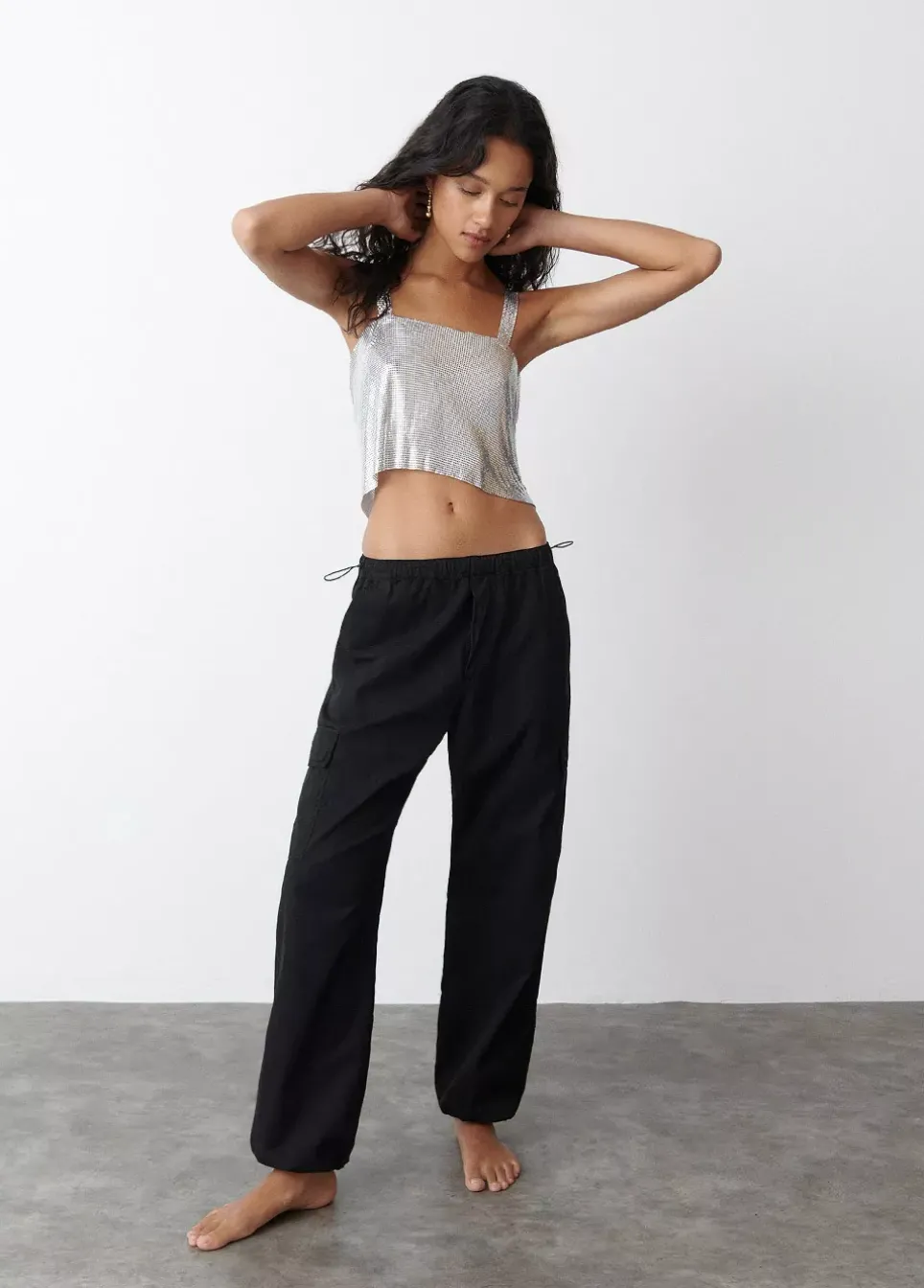 Top Malla Metalica Plata