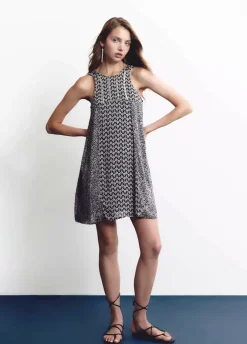 Vestido Doble Estampado Brillos