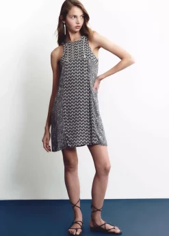 Vestido Doble Estampado Brillos