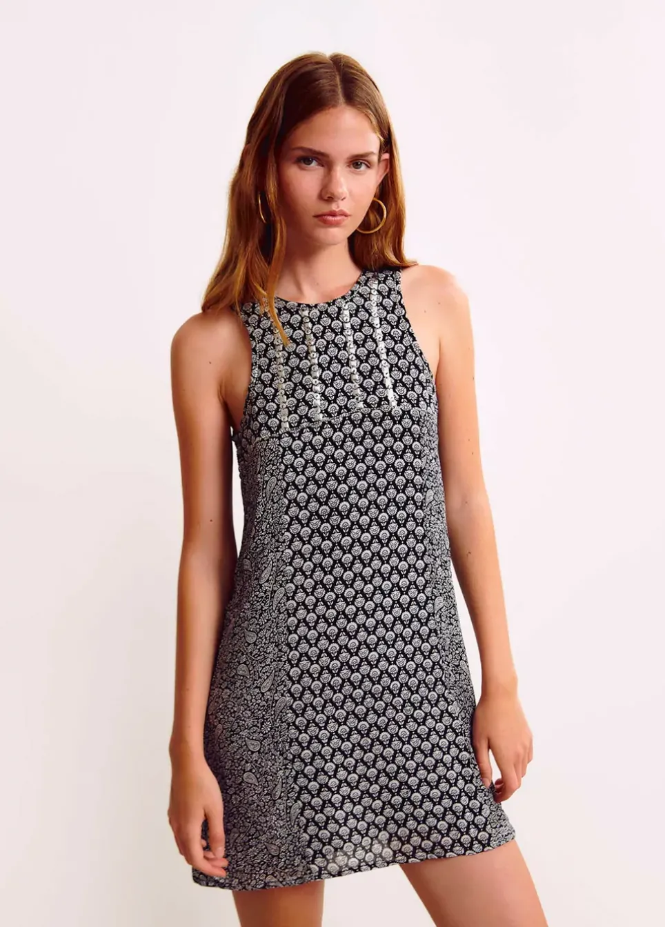 Vestido Doble Estampado Brillos